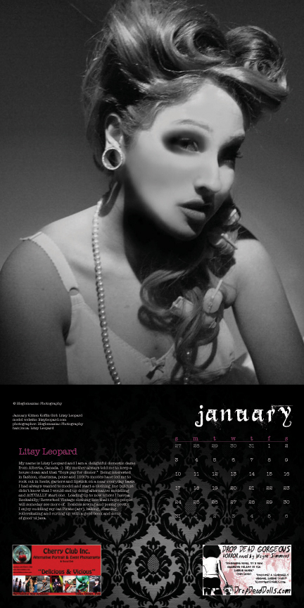 january calendar 2009. January Model: Litsy Leopary